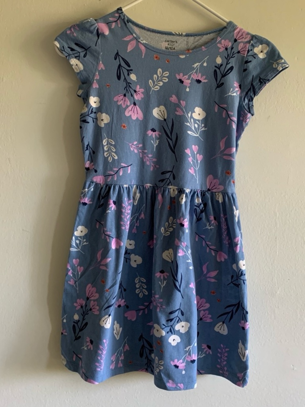 Carter's Blue Floral Short-Sleeve Cotton Dress